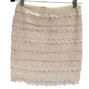 White House Black Market- Crochet/Lace Mini Skirt
